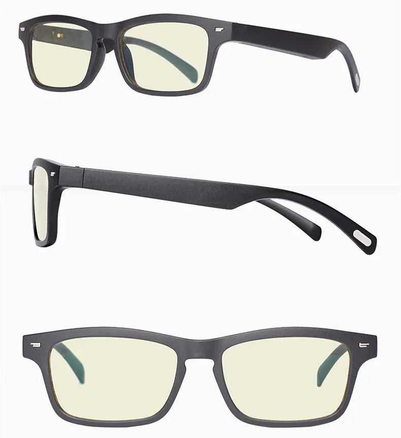 Smart glasses with semi-open Bluetooth audio design and polarised lenses