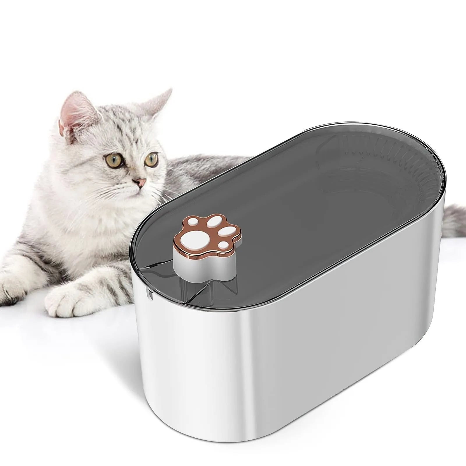 3L automatic pet water fountain in Berlin blue with quiet pump, filtration system, and LED indicator
