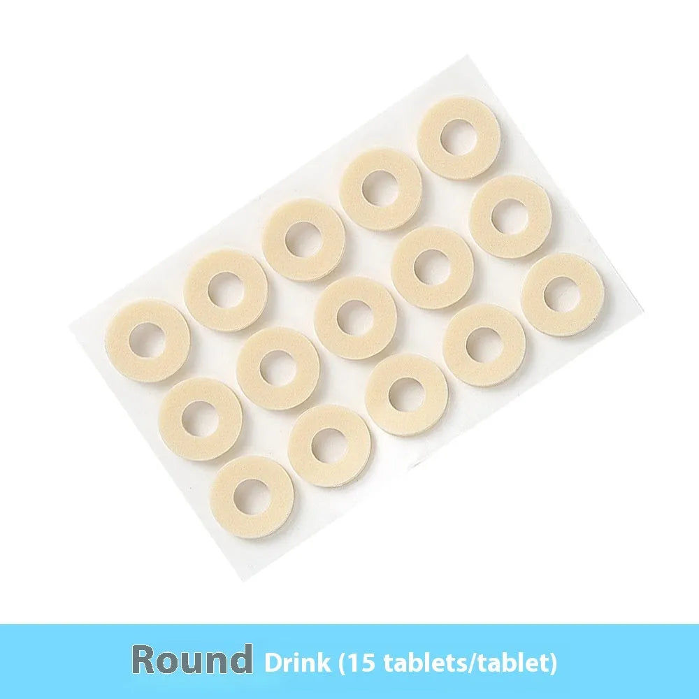 Women's protective toe pads set showing four different shapes: large oval, small oval, U-shaped and circular designs