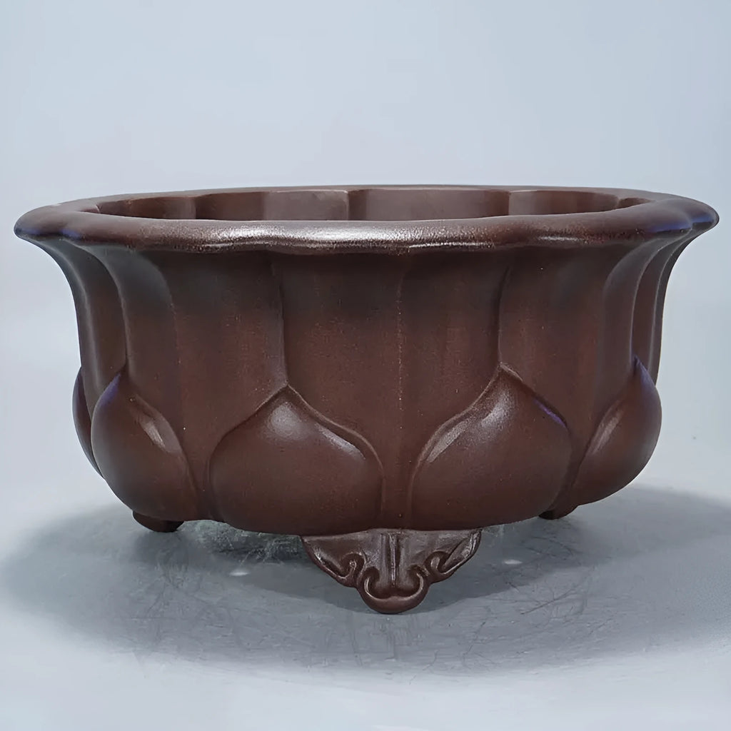 Purple sand bonsai flowerpot Chinese classical style 37x37x20cm rectangular planter