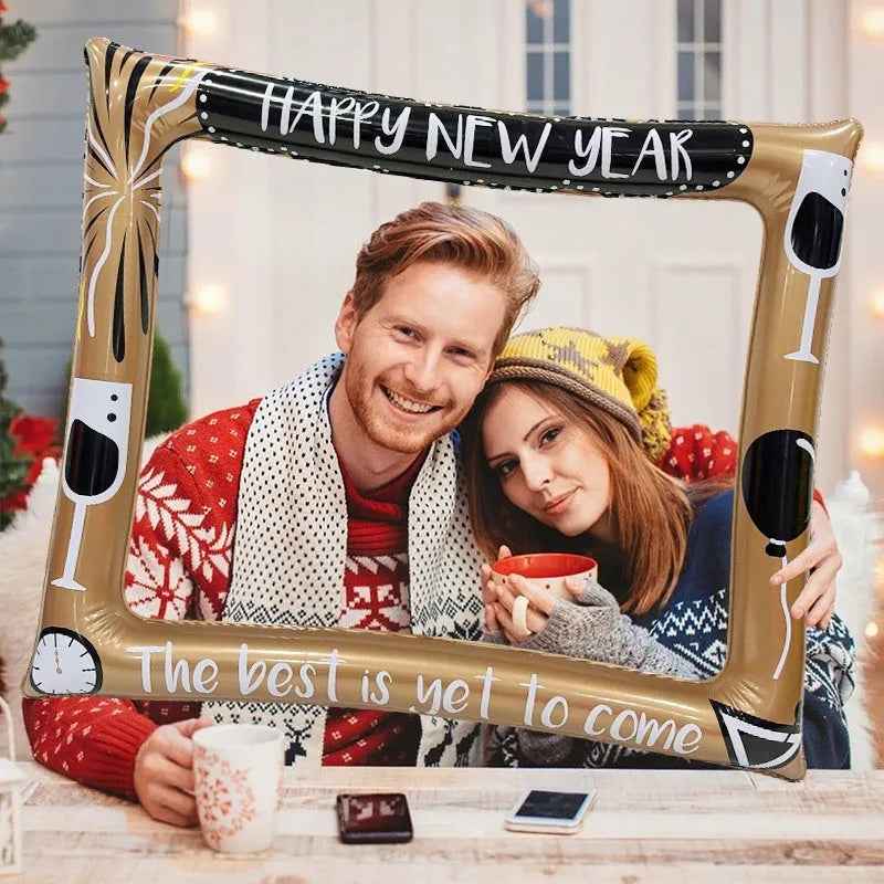 Christmas-themed inflatable PVC photo frame for party decorations and group photography