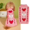 Red love heart dog sweater on small dog with bow design alternative colours available