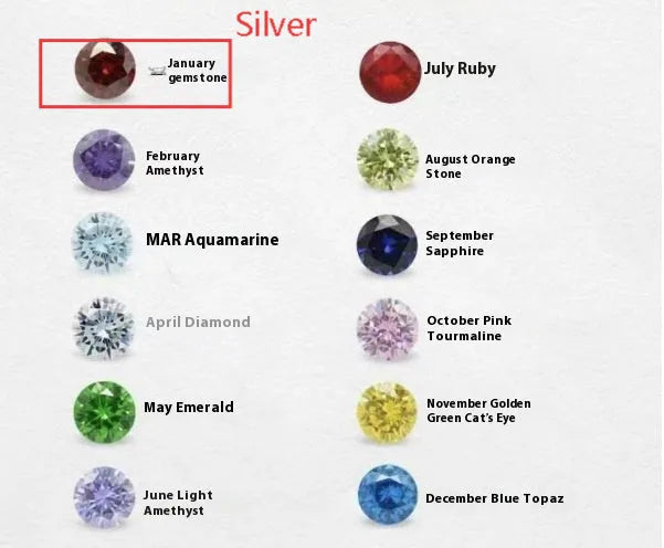 Titanium steel birthstone necklace with zircon stones in silver, gold, or rose gold on a model.