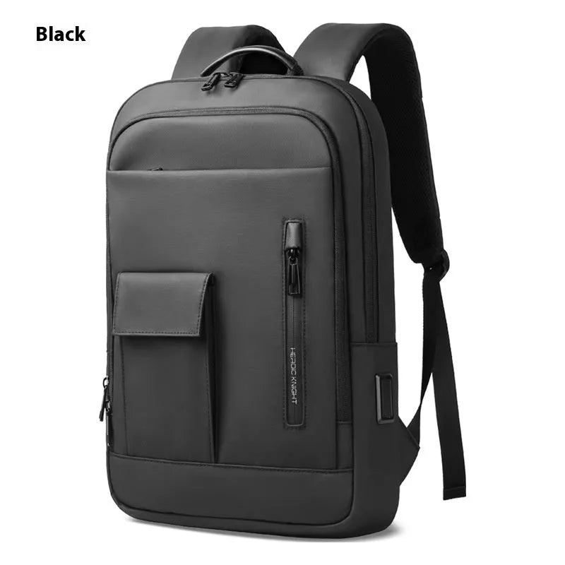 Men's lightweight Oxford cloth backpack in solid colour with sewing line details for business travel