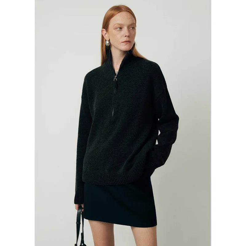 Women's loose lapels wool bandage dress in black or mountain rain grey for autumn winter