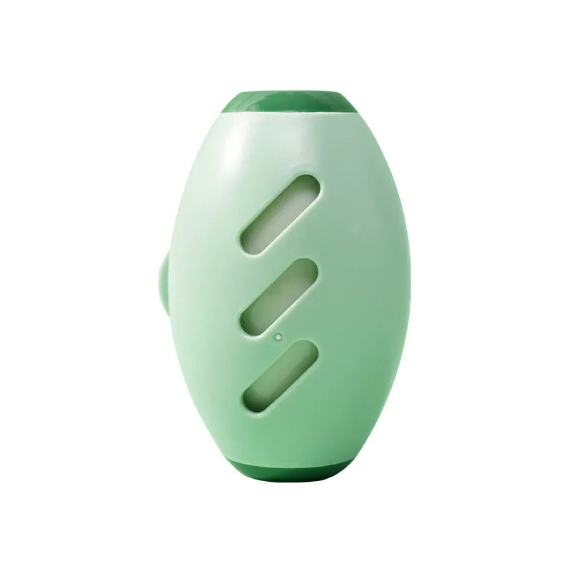 Green and white reusable gel lint roller ball for pet hair removal on fabrics