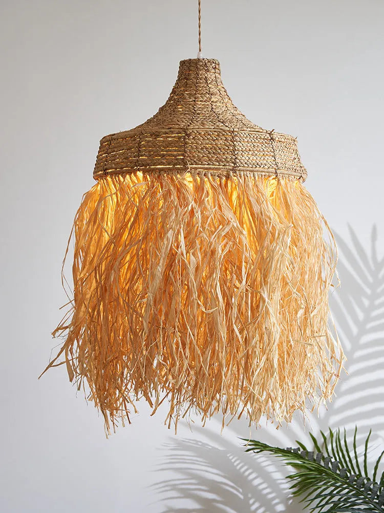 50cm diameter southeast Asia style restaurant chandelier with wild vetch and willow weaving