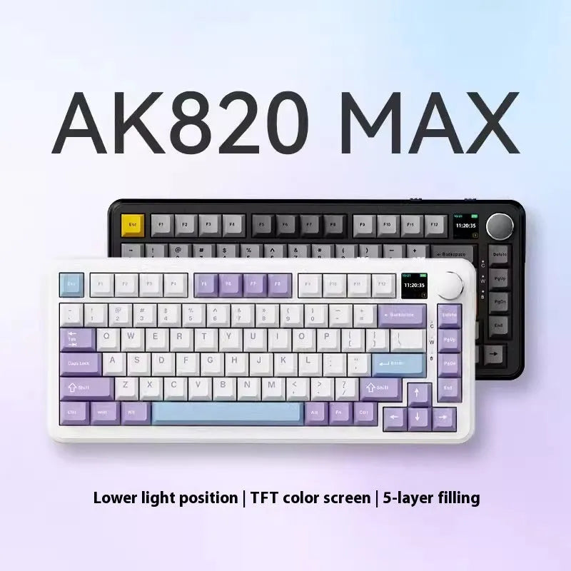 Three-mode mechanical keyboard with hot-swappable design in black grey yellow colour options