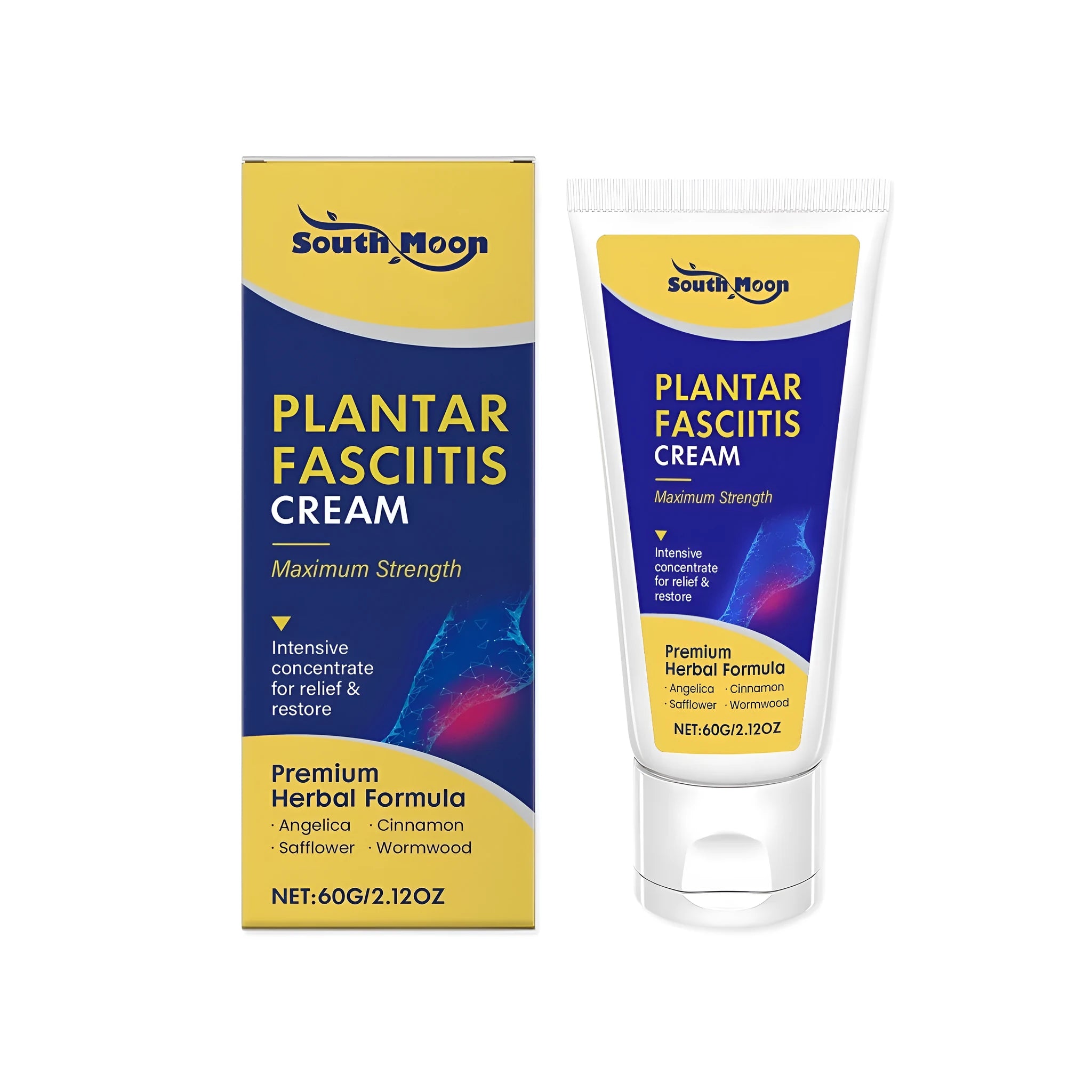 60g tube of foot relief cream with mint, angelica and cinnamon botanical ingredients