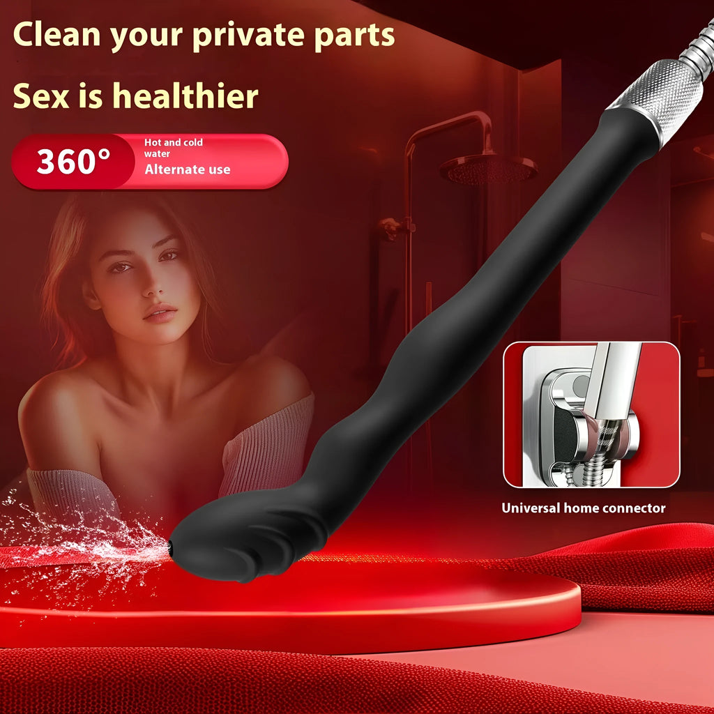 Black silicone enema hosepipe for colonic irrigation in large and small size options