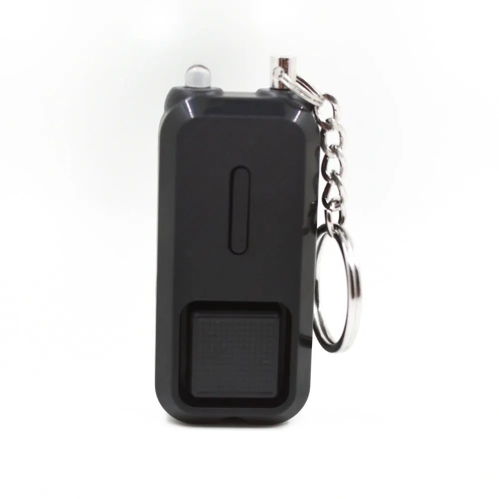 ZQ-202 personal safety alarm in multiple colours showing compact 65x30x12mm dimensions