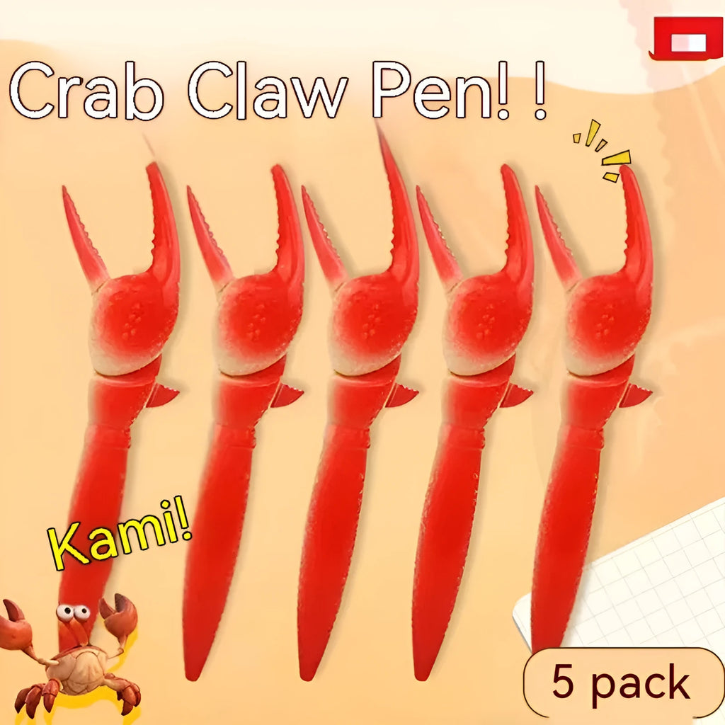 Creative crab pressing can clip ballpoint pen showing interactive mechanism and clip functionality