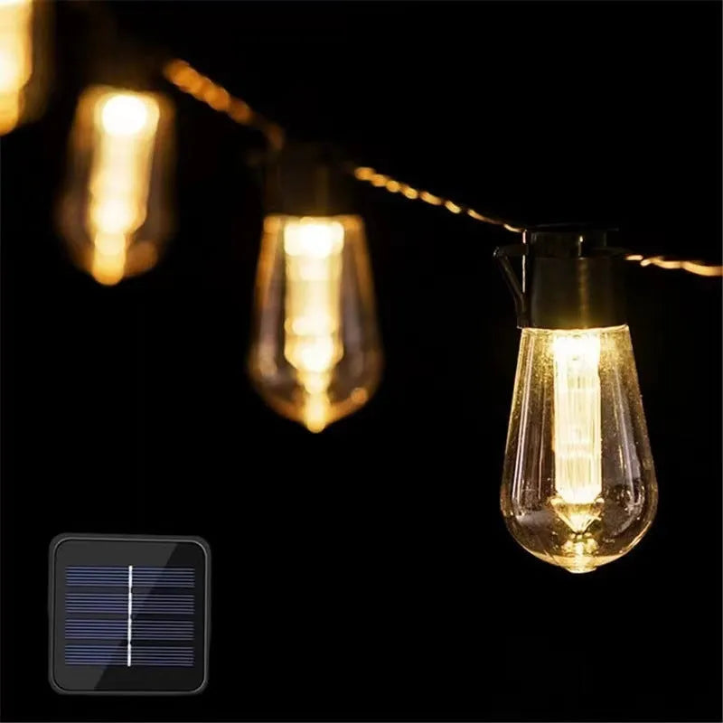 Retro long bulb infusion bottle shape outdoor fairy lights with glass string design in multiple lengths