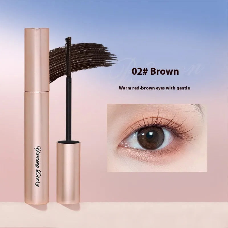 Mascara tube for long curling and long-lasting wear in black and brown colour options.