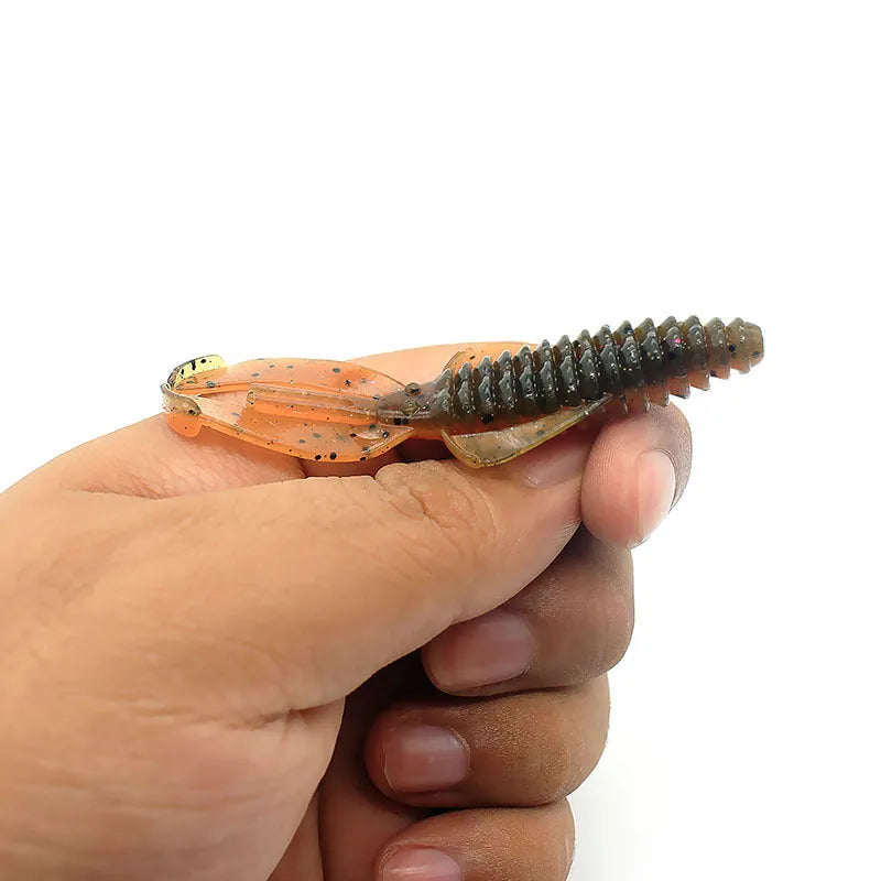 Soft plastic PVC fishing lure measuring 8cm with simulation bait design in multiple colour options