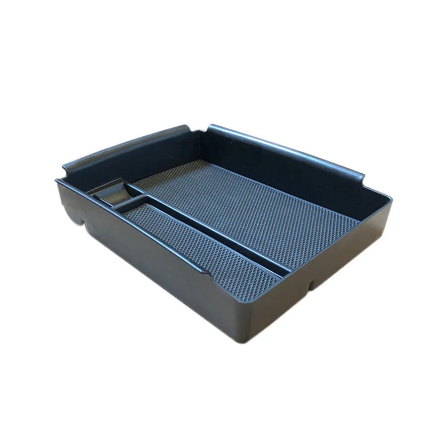 Black ABS wireless charging storage box with QI compatibility and storage compartments
