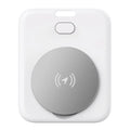 White ABS pet tracking device for Apple users showing lightweight design and portable attachment