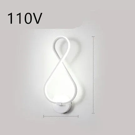 Minimalist Nordic-style LED wall lamp mounted on a wall, shown in a black finish with a soft glow.