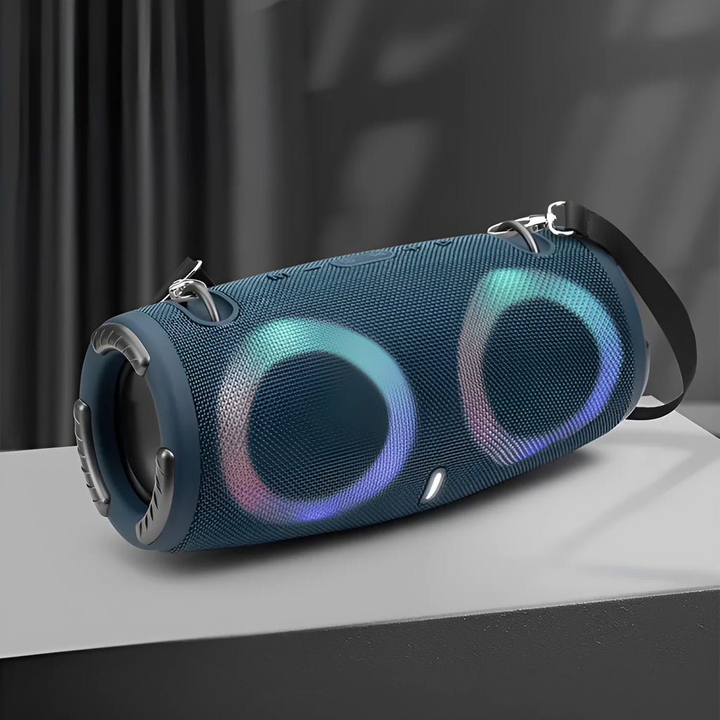 War Drum portable Bluetooth speaker with RGB coloured lights in multiple colour options