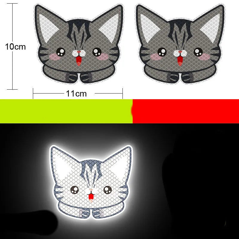 Pair of diamond-grade reflective warning stickers for vehicles measuring 9cm by 5cm