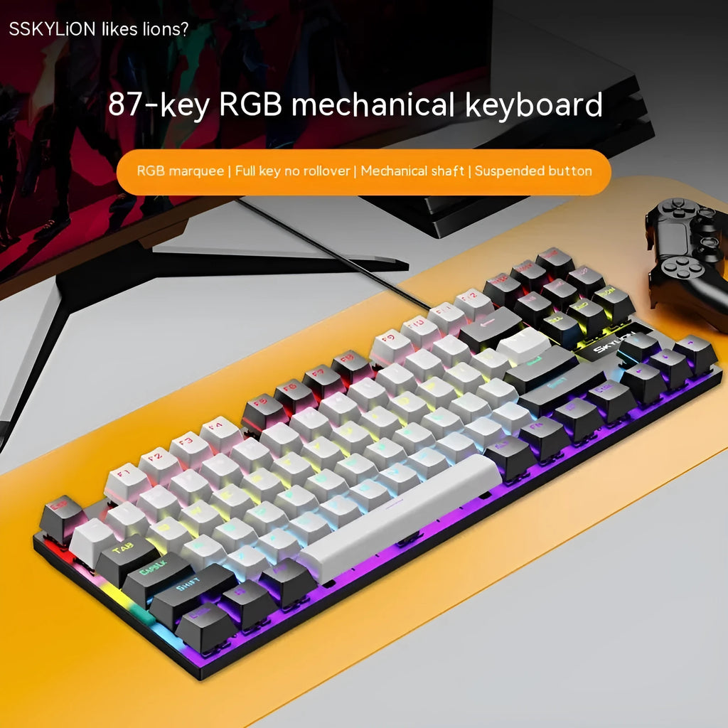 K87 mechanical keyboard with metal case and choice of green or red mechanical switches