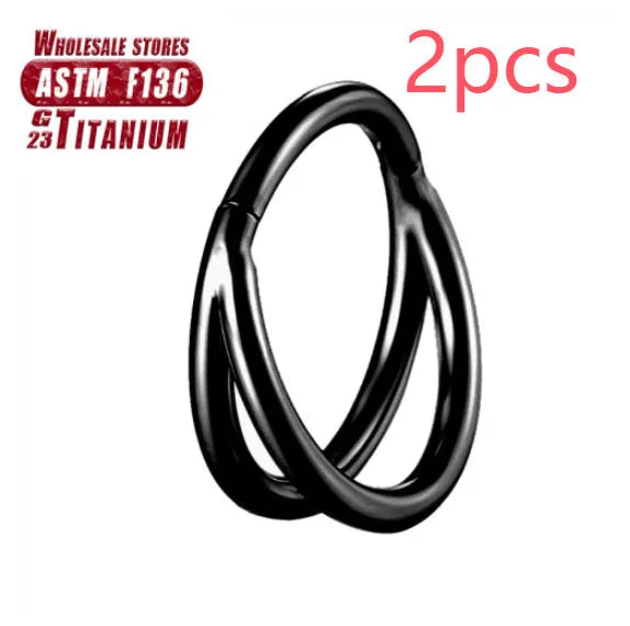 Titanium alloy nose ring body piercing jewellery with diamond cut treatment in silver, gold, black, rose gold or colourful finish.