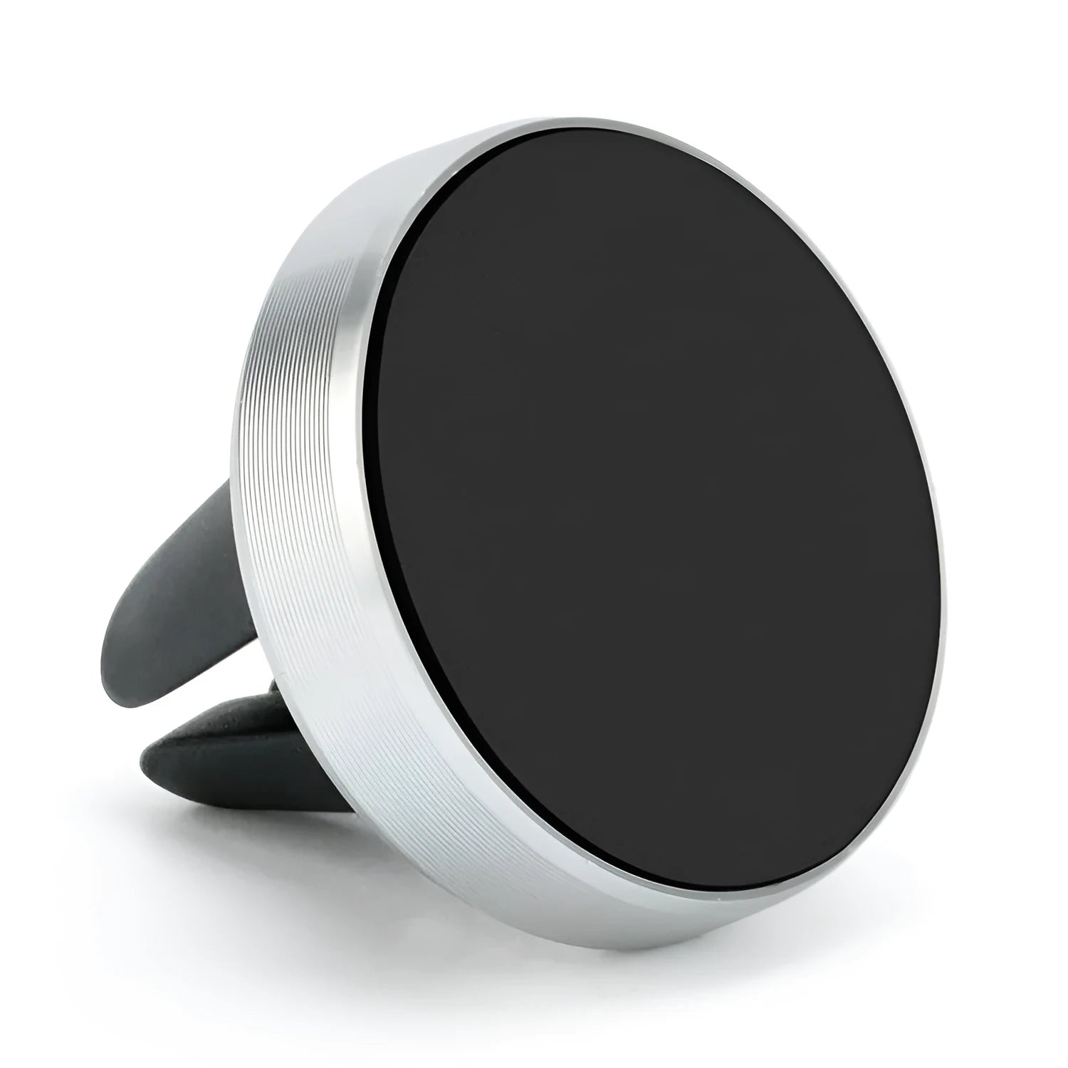 Magnetic car air vent mobile phone holder in five colour options on a car vent.