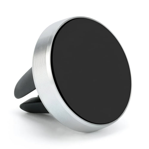 Magnetic car air vent mobile phone holder in five colour options on a car vent.