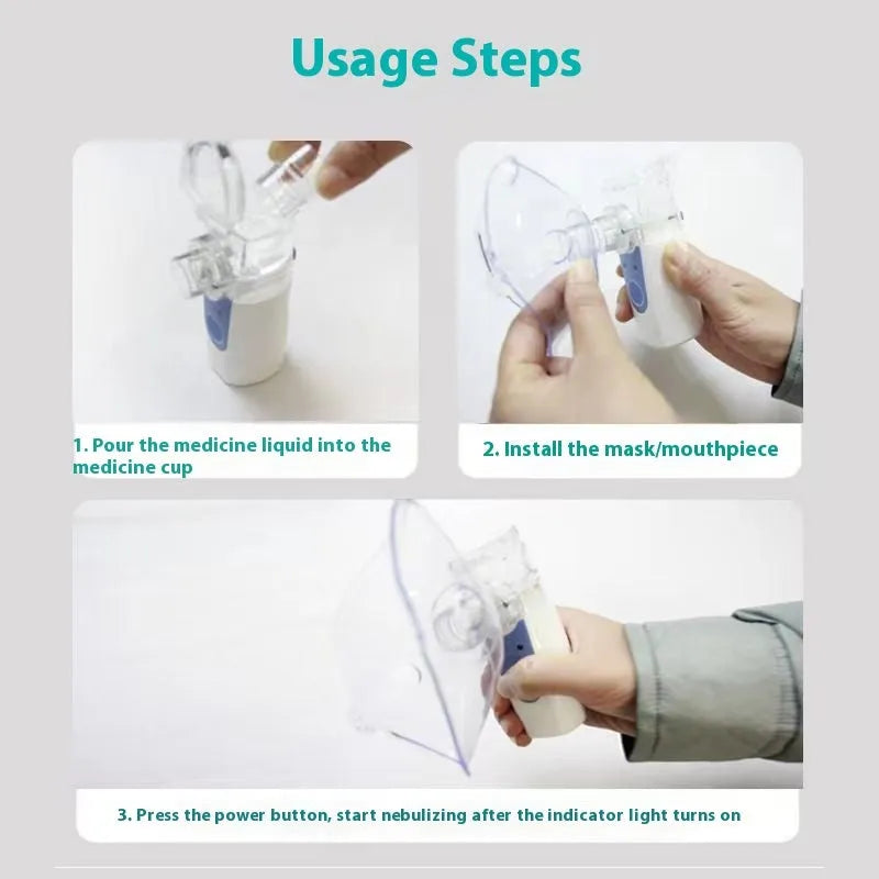 USB handheld nebuliser spray machine with columnar design for household drug atomisation