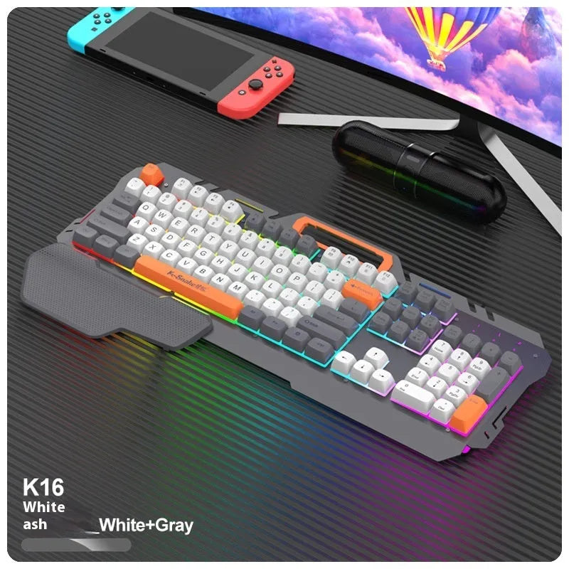 Blue wired gaming keyboard and mouse combo with backlit keys and 1.5 metre USB cable