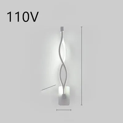 Minimalist Nordic-style LED wall lamp mounted on a wall, shown in a black finish with a soft glow.
