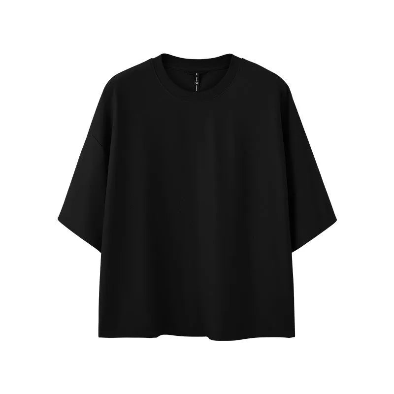 Men's sand grey loose fit short sleeve T-shirt with regular sleeves