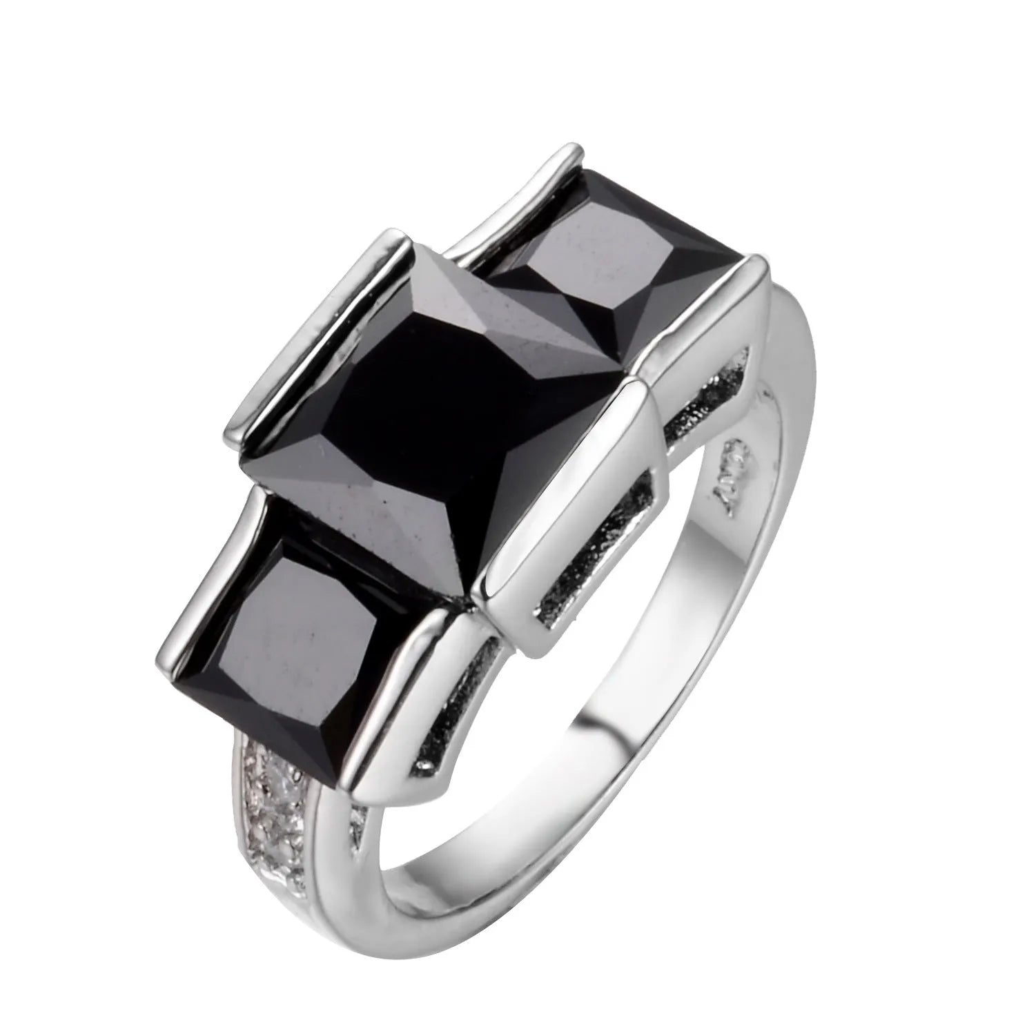 Women's geometric rainbow metal ring in electroplated copper showing colour options.