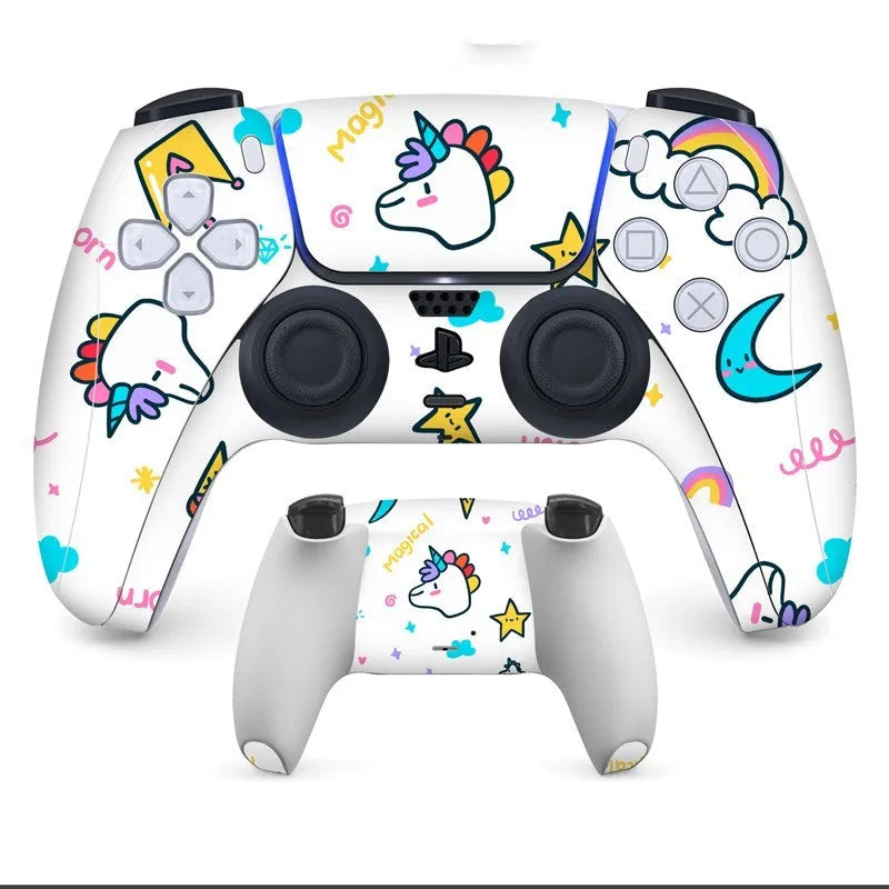 PS5 controller protection stickers with micro-frosted PVC surface in various design styles
