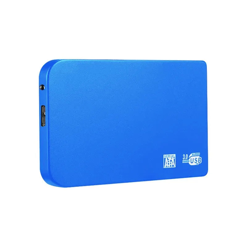 Solid state mobile hard disk with metal shell in black, blue, red, or silver colours