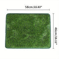 Artificial grass dog toilet training mat on floor with three size options shown