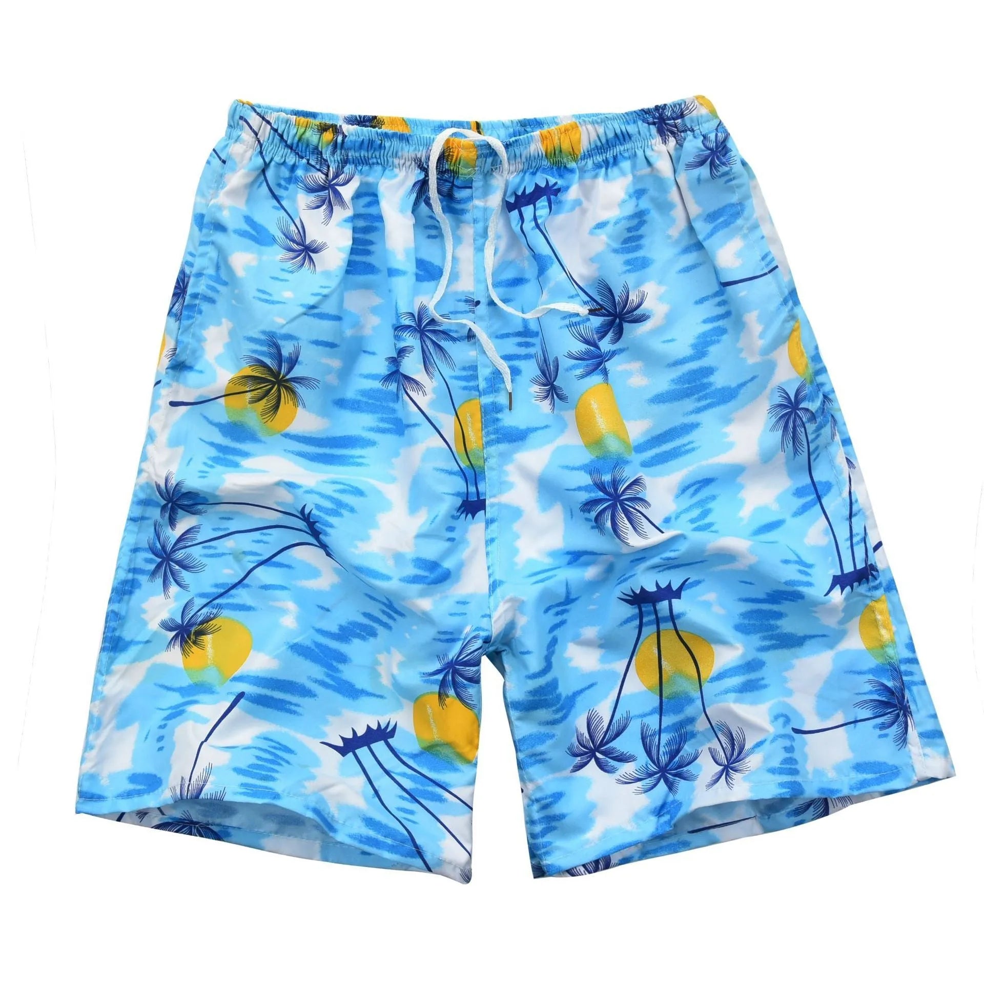 Men's floral print swimming trunks in multiple colour patterns with five-point design