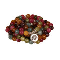 108-bead hanging bracelet in tourmaline colour with alloy beads and multi-layer lotus string design