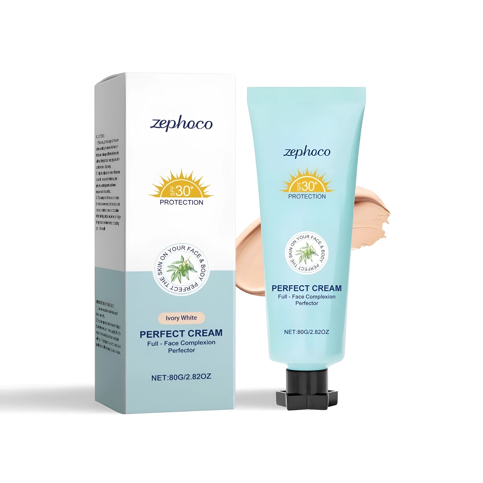 Bottle of moisturising liquid foundation makeup with hyaluronic acid and aloe extract