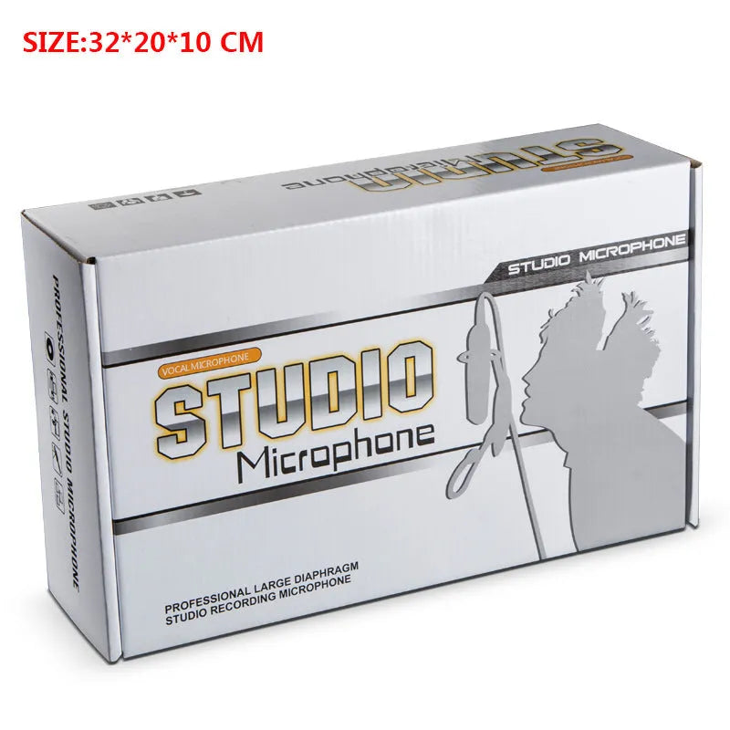 FG2 coloured retro-style condenser microphone with cable for karaoke and professional recording.