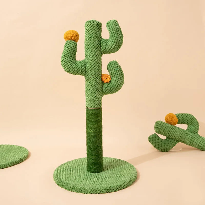 Cactus-shaped cat scratch board with sisal scratching pole climbing frame for cats