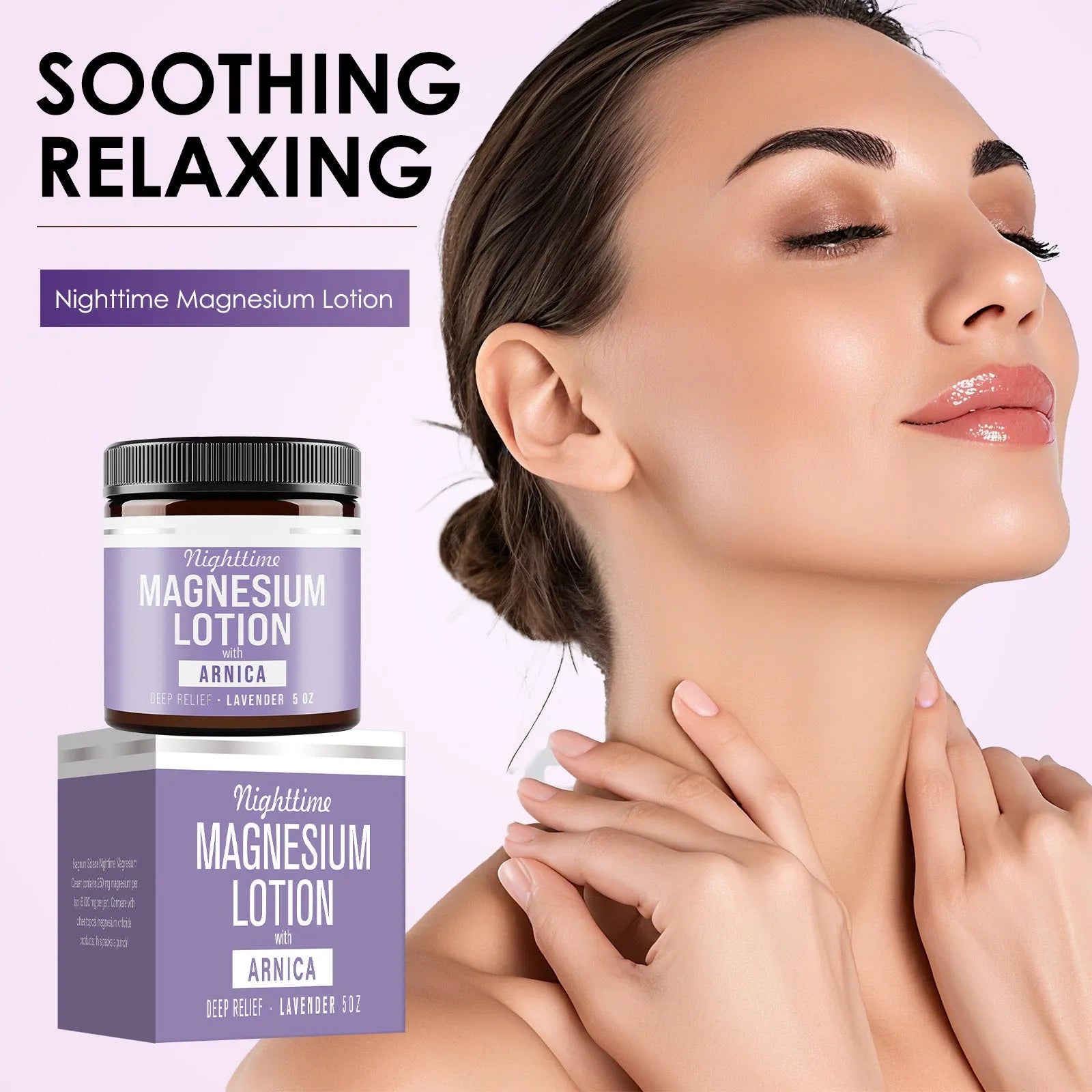 150ml magnesium body butter cream jar measuring 7.1cm square