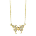 Women's magnetic snap butterfly clavicle chain in titanium steel with twisted chain