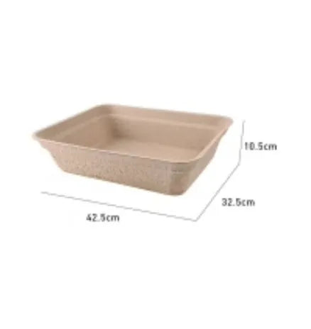 Brown disposable waterproof cat litter box with biodegradable materials shown in three size variations