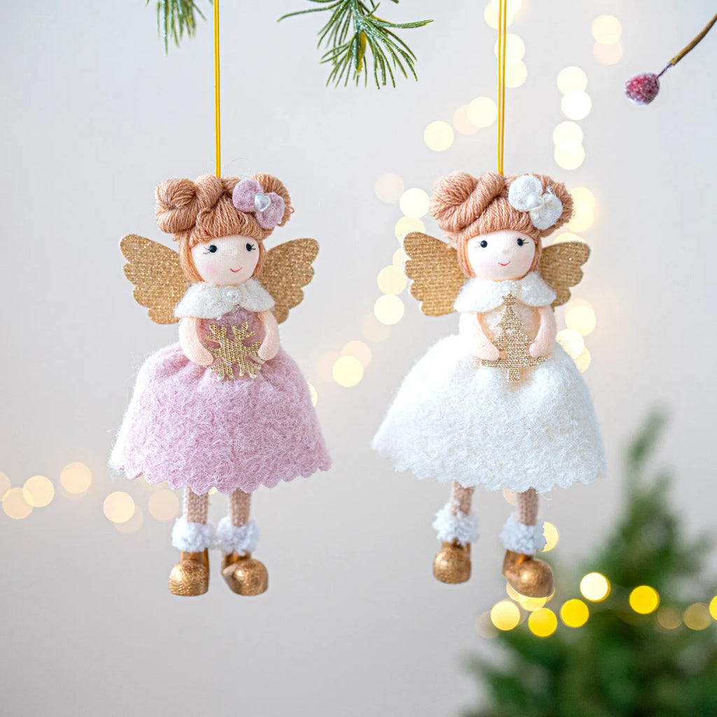 Christmas angel wings plush pendant decoration in cloth material with modern simplicity style