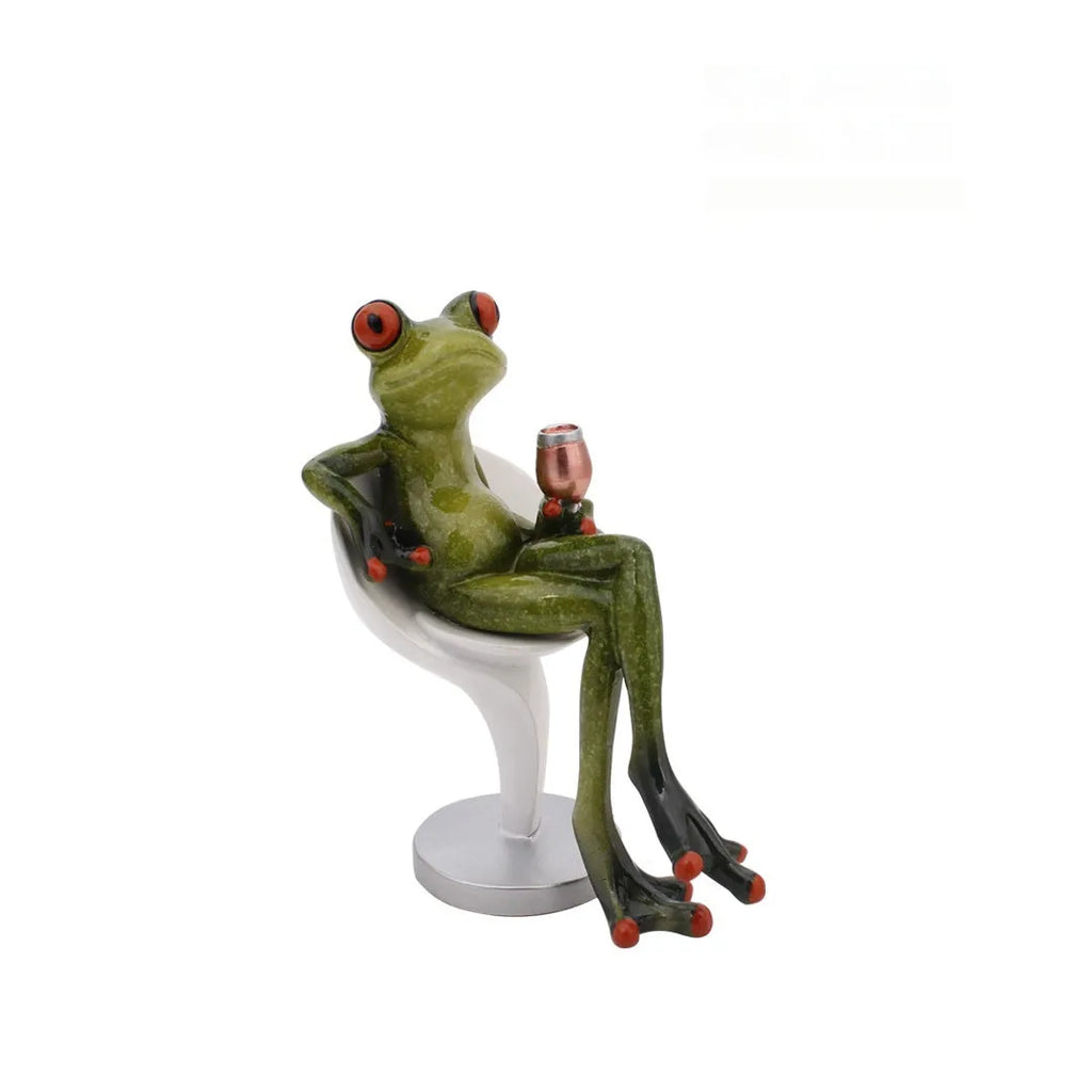 Pastoral style synthetic resin frog ornament for living room and study home decoration