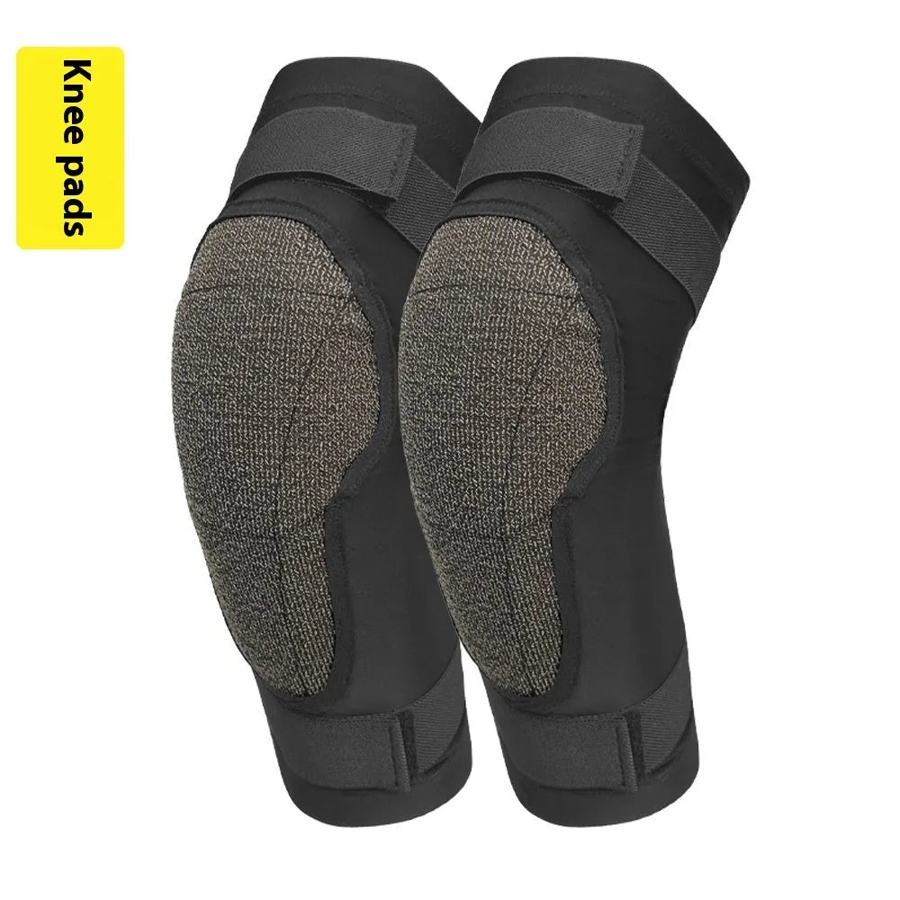 X-ray diffraction ski protective gear set showing hip pads and knee pads for winter sports