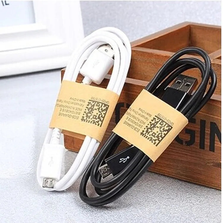 Android Micro USB data cable in black with 1 metre length for charging and data transfer
