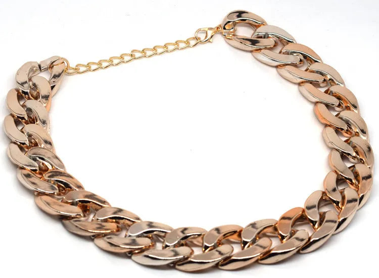 Gold colour chain-style dog collar necklace ornament with geometric design for small to medium dogs