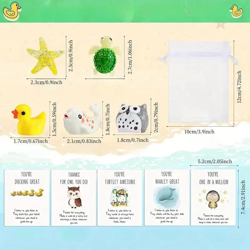 Resin motivational memo cards with inspirational quotes in pocket-sized format